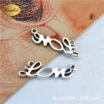 Коннектор Love Серебро, 10шт оптом
