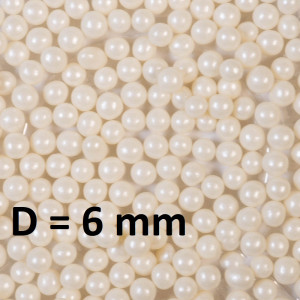 Шарики жемчужные D=6 мм, 1гр (9 шт) Кремовые #4176