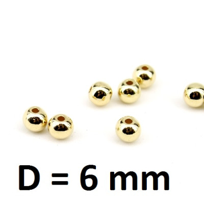 Бусины Мет. D=6 мм Золото, 1 гр (3-4шт) оптом