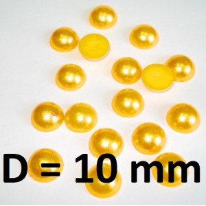 Полубусины Желтые D=10мм, 1гр (4шт) #2235