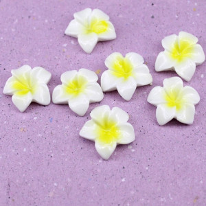 Кабошон Бело-желтый цветок #1435