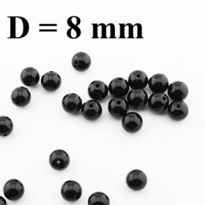 Бусины D=8, 1 гр (4шт) Черные #1676