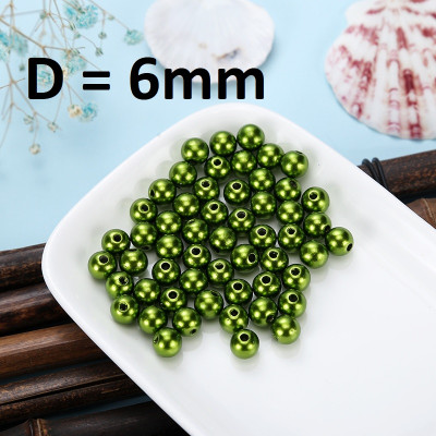 Бусины D=6, 1 гр (9шт) Зелённые оптом