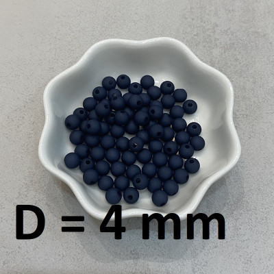 Бусины Матовые D=4, 1 гр (32шт) Тёмно-синие оптом