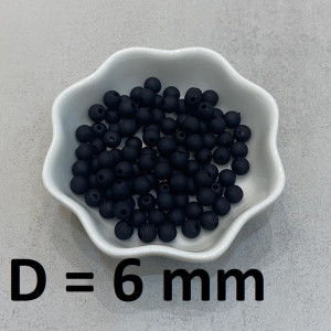 Бусины Матовые D=6, 1 гр (9шт) Черные  #5773