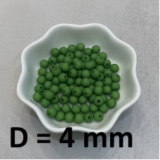 Бусины Матовые D=4, 1 гр (32шт) Зелёные  #1721