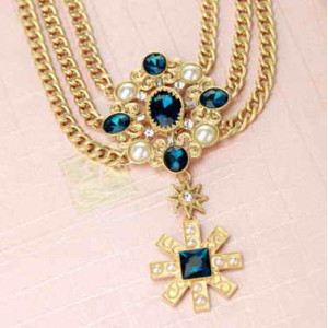 Дизайнерское ожерелье #5738 Синие