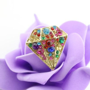 Кольцо Разноцветный кристалл #2106