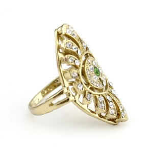 Кольцо с Зеленым Камнем #4673