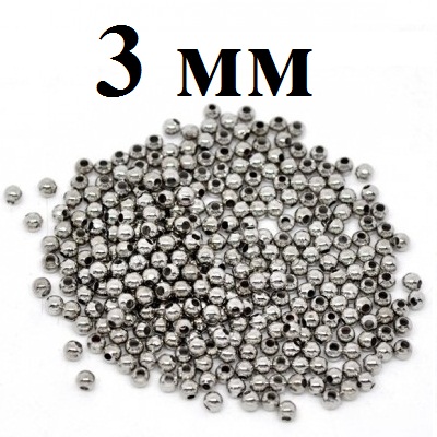 Кримпы-шарики Стоплеры D=3 мм 1 гр (25 шт)  Серебро оптом