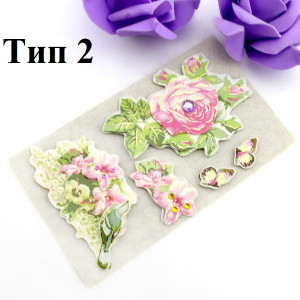 Декоративные 3D наклейки Flowers Тип2 #10383